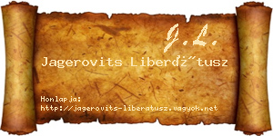 Jagerovits Liberátusz névjegykártya